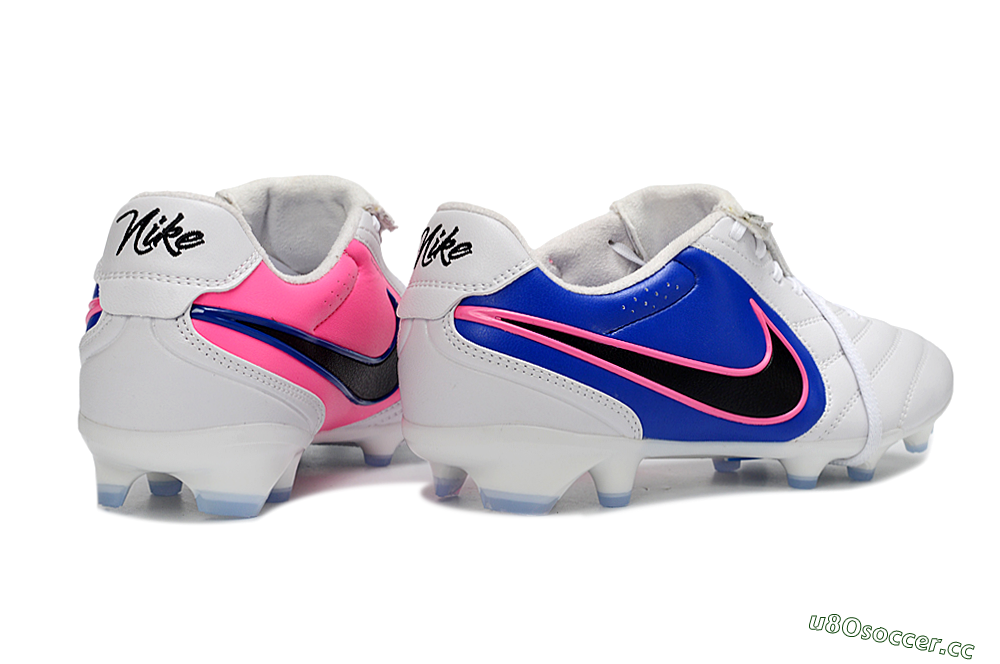 Men's Nike Tiempo Legend SE FG Firm Ground Low-Tops Football Boots - White/Electric Blue/Hot Pink 6