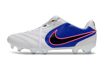 Men's Nike Tiempo Legend SE FG Firm Ground Low-Tops Football Boots - White/Electric Blue/Hot Pink