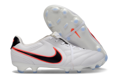 Men's Nike Tiempo Legend SE FG Firm Ground Low-Tops Football Boots - White/Black/Neon Orange