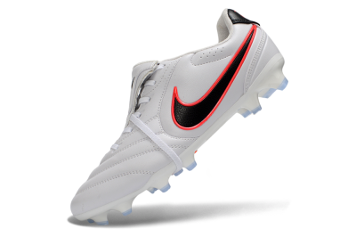 Men's Nike Tiempo Legend SE FG Firm Ground Low-Tops Football Boots - White/Black/Neon Orange