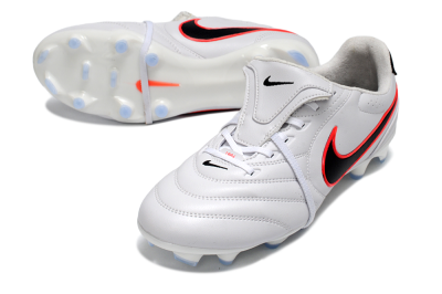 Men's Nike Tiempo Legend SE FG Firm Ground Low-Tops Football Boots - White/Black/Neon Orange
