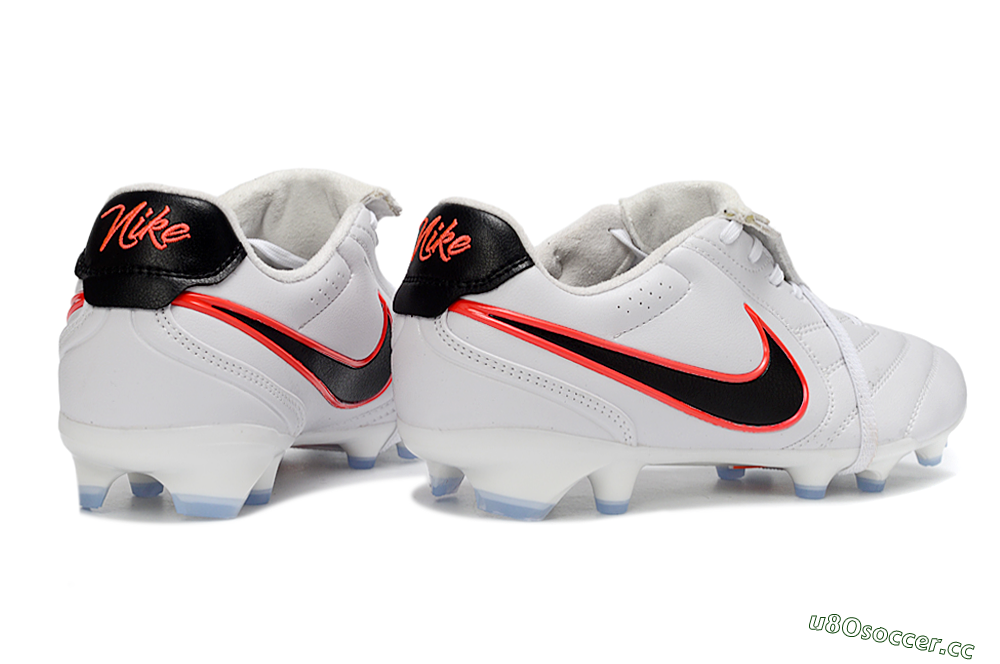 Men's Nike Tiempo Legend SE FG Firm Ground Low-Tops Football Boots - White/Black/Neon Orange 6