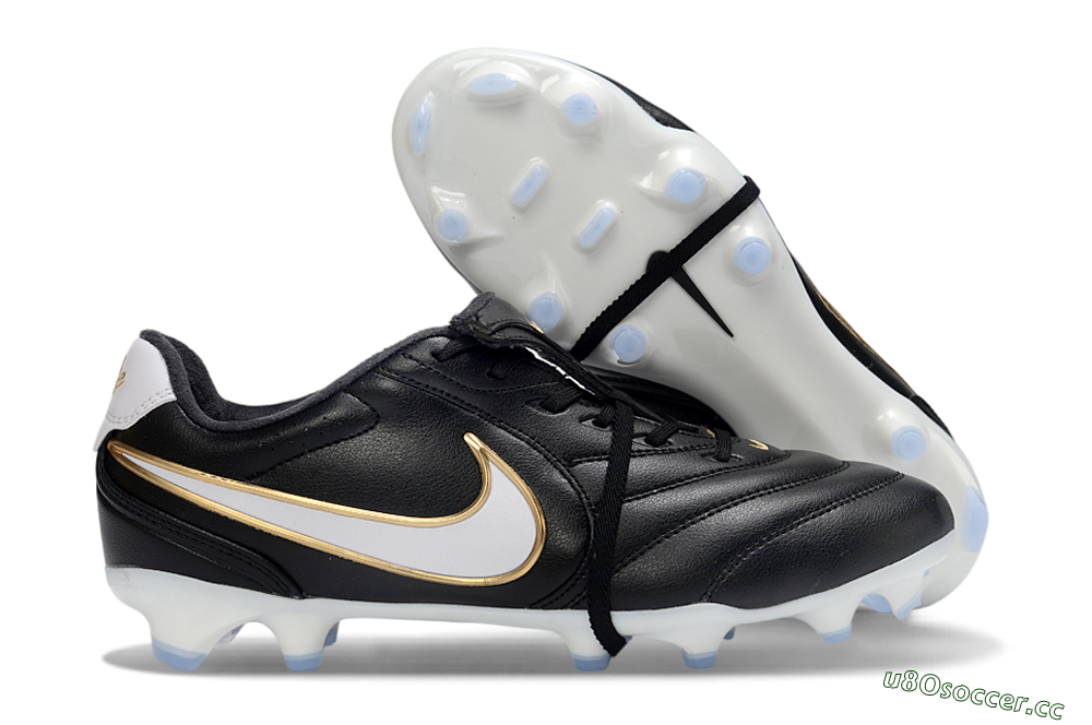 Men's Nike Tiempo Legend SE FG Firm Ground Low-Tops Football Boots - Black/Gold/White 2