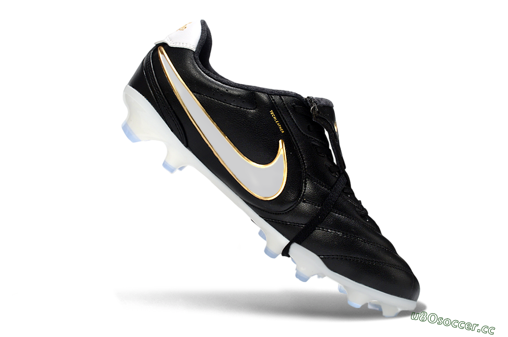 Men's Nike Tiempo Legend SE FG Firm Ground Low-Tops Football Boots - Black/Gold/White 4
