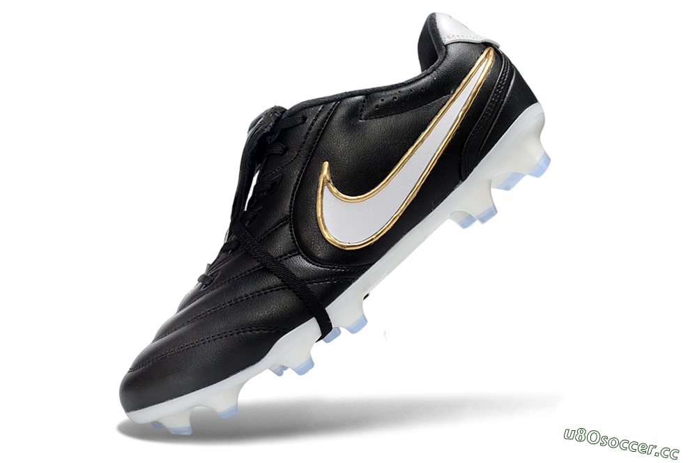 Men's Nike Tiempo Legend SE FG Firm Ground Low-Tops Football Boots - Black/Gold/White 5