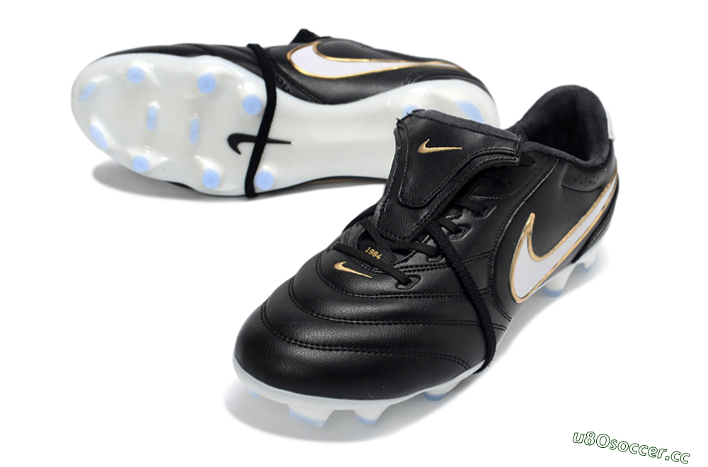 Men's Nike Tiempo Legend SE FG Firm Ground Low-Tops Football Boots - Black/Gold/White 3