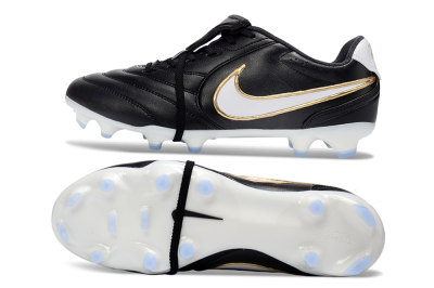 Men's Nike Tiempo Legend SE FG Firm Ground Low-Tops Football Boots - Black/Gold/White