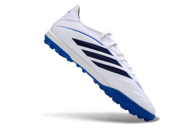 Men's Adidas Copa Pure 4 Elite TF Artificial Turf Low-Tops Football Shoes - White/Electric Blue/Classic Navy