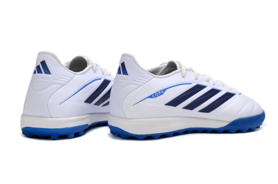 Men's Adidas Copa Pure 4 Elite TF Artificial Turf Low-Tops Football Shoes - White/Electric Blue/Classic Navy
