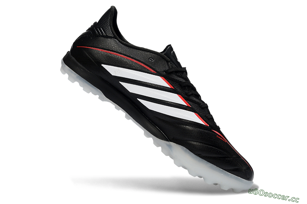 Men's Adidas Copa Pure 4 Elite TF Artificial Turf Low-Tops Football Shoes - Black/Crimson Red/Icy Blue 4