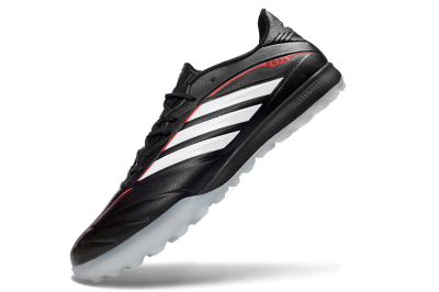 Men's Adidas Copa Pure 4 Elite TF Artificial Turf Low-Tops Football Shoes - Black/Crimson Red/Icy Blue