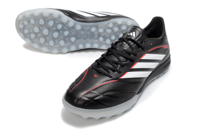 Men's Adidas Copa Pure 4 Elite TF Artificial Turf Low-Tops Football Shoes - Black/Crimson Red/Icy Blue