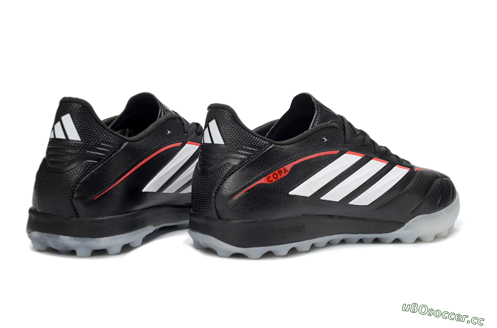 Men's Adidas Copa Pure 4 Elite TF Artificial Turf Low-Tops Football Shoes - Black/Crimson Red/Icy Blue 6