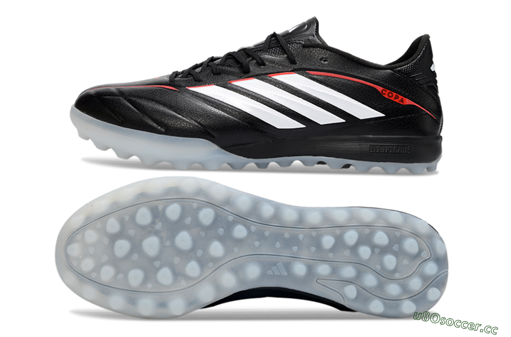 Men's Adidas Copa Pure 4 Elite TF Artificial Turf Low-Tops Football Shoes - Black/Crimson Red/Icy Blue 1