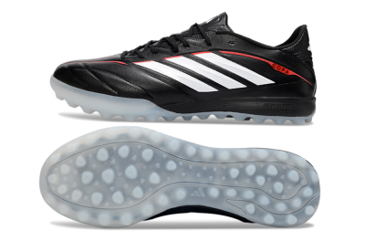 Men's Adidas Copa Pure 4 Elite TF Artificial Turf Low-Tops Football Shoes - Black/Crimson Red/Icy Blue