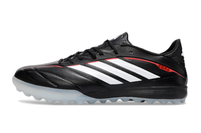 Men's Adidas Copa Pure 4 Elite TF Artificial Turf Low-Tops Football Shoes - Black/Crimson Red/Icy Blue
