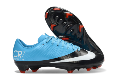 Men's CR7 x Nike Air Zoom Mercurial Vapor 16 Elite FG Firm Ground Low-Tops Football Boots - Blue/Electric Sky/Coal Black