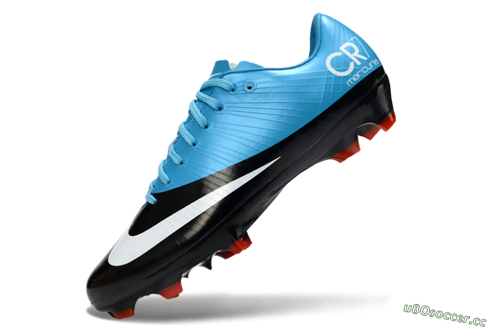 Men's CR7 x Nike Air Zoom Mercurial Vapor 16 Elite FG Firm Ground Low-Tops Football Boots - Blue/Electric Sky/Coal Black 5