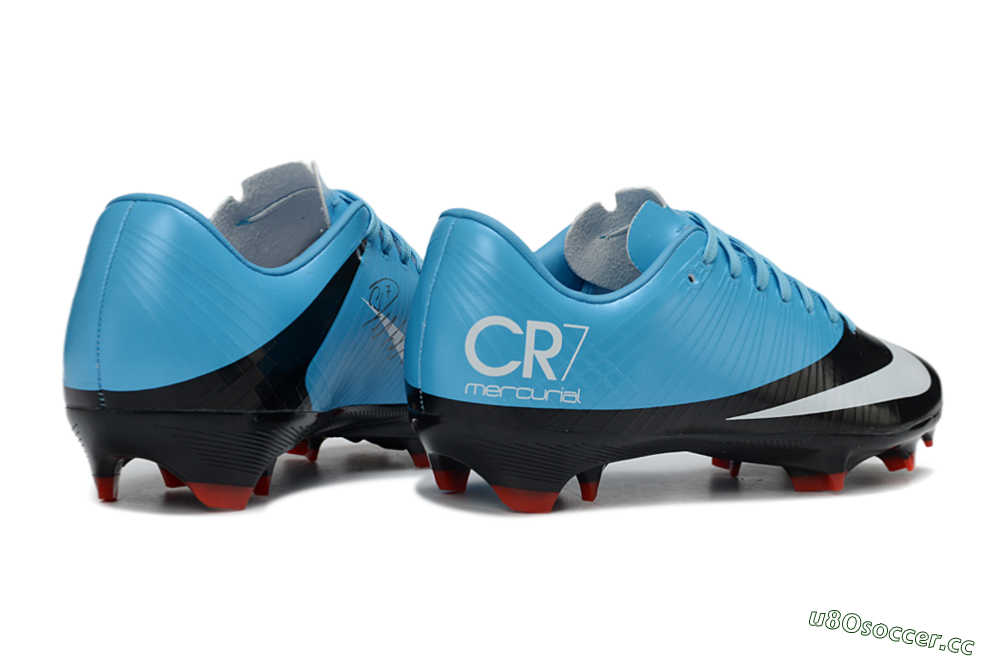Men's CR7 x Nike Air Zoom Mercurial Vapor 16 Elite FG Firm Ground Low-Tops Football Boots - Blue/Electric Sky/Coal Black 6