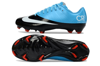 Men's CR7 x Nike Air Zoom Mercurial Vapor 16 Elite FG Firm Ground Low-Tops Football Boots - Blue/Electric Sky/Coal Black