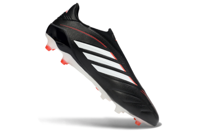 Men's Adidas Copa Pure 4 Elite Laceless FG Firm Ground Low-Tops Football Boots - Black/Bright Red/White