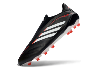 Men's Adidas Copa Pure 4 Elite Laceless FG Firm Ground Low-Tops Football Boots - Black/Bright Red/White