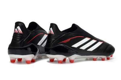 Men's Adidas Copa Pure 4 Elite Laceless FG Firm Ground Low-Tops Football Boots - Black/Bright Red/White