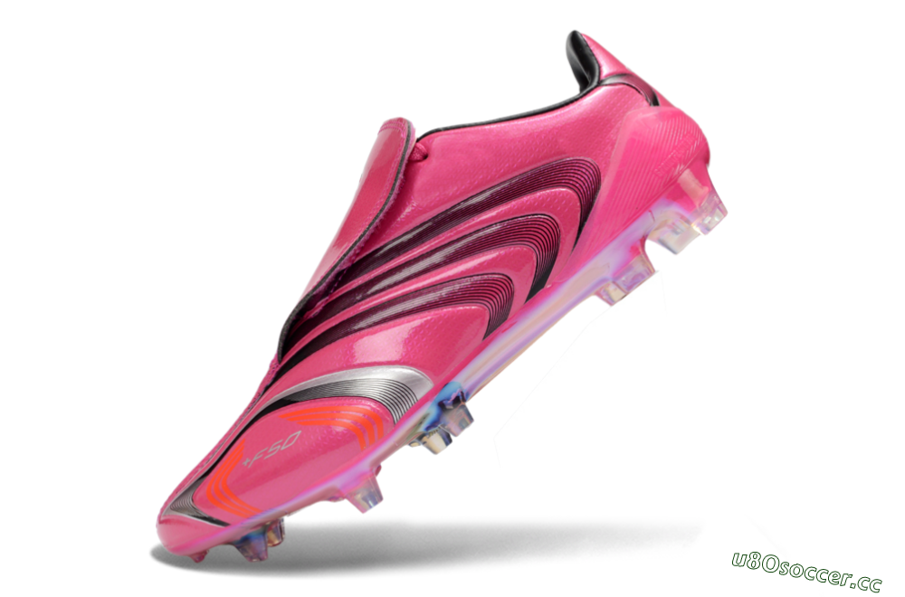 Men's Adidas F50 Elite Laceless FG Firm Ground Low-Tops Football Boots - Pink/Vibrant Magenta/Sleek Black 5