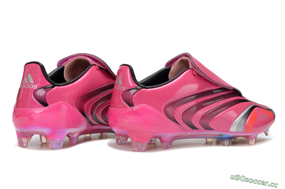 Men's Adidas F50 Elite Laceless FG Firm Ground Low-Tops Football Boots - Pink/Vibrant Magenta/Sleek Black 6