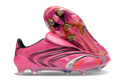 Men's Adidas F50 Elite Laceless FG Firm Ground Low-Tops Football Boots - Pink/Vibrant Magenta/Sleek Black