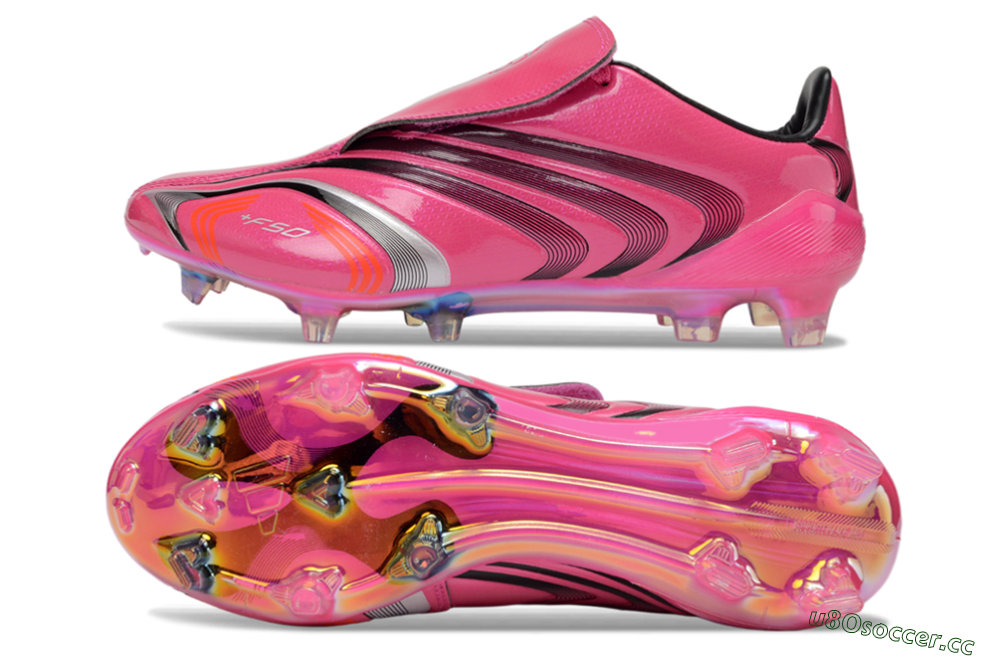 Men's Adidas F50 Elite Laceless FG Firm Ground Low-Tops Football Boots - Pink/Vibrant Magenta/Sleek Black 1