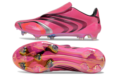 Men's Adidas F50 Elite Laceless FG Firm Ground Low-Tops Football Boots - Pink/Vibrant Magenta/Sleek Black