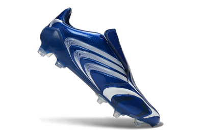 Men's Adidas F50 Elite Laceless FG Firm Ground Low-Tops Football Boots - Blue/Electric Blue/White Flash