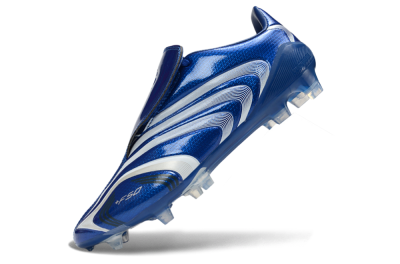 Men's Adidas F50 Elite Laceless FG Firm Ground Low-Tops Football Boots - Blue/Electric Blue/White Flash