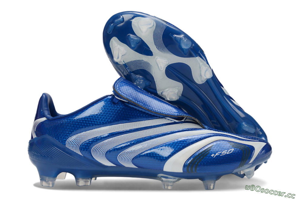 Men's Adidas F50 Elite Laceless FG Firm Ground Low-Tops Football Boots - Blue/Electric Blue/White Flash 2