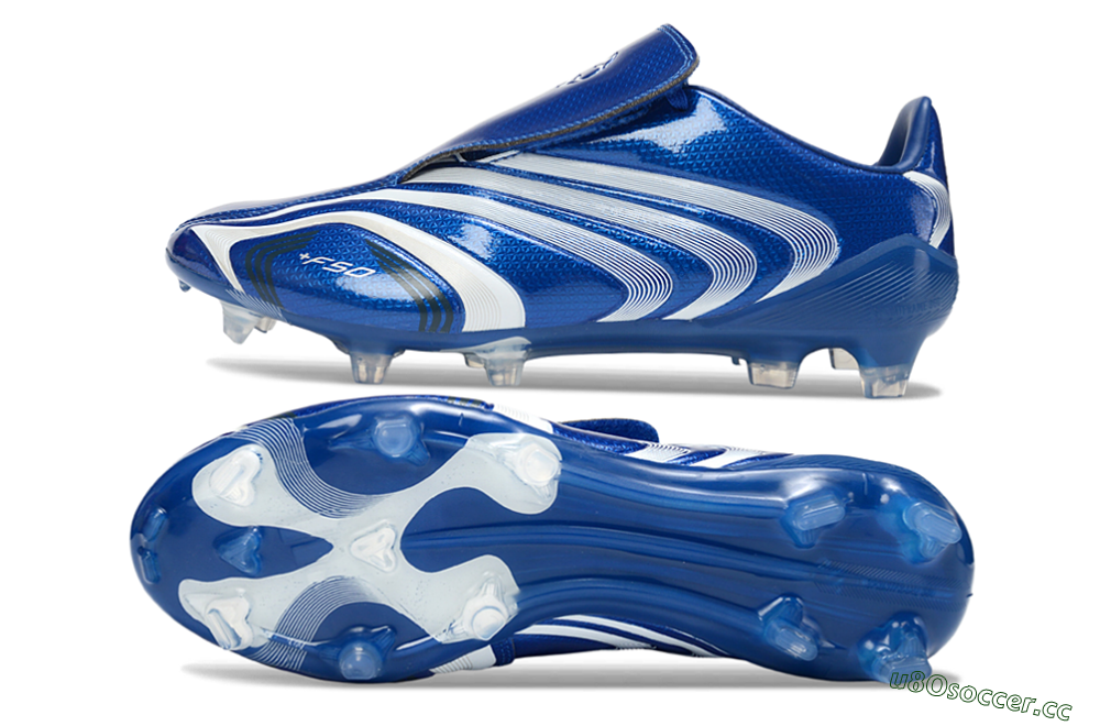 Men's Adidas F50 Elite Laceless FG Firm Ground Low-Tops Football Boots - Blue/Electric Blue/White Flash 1
