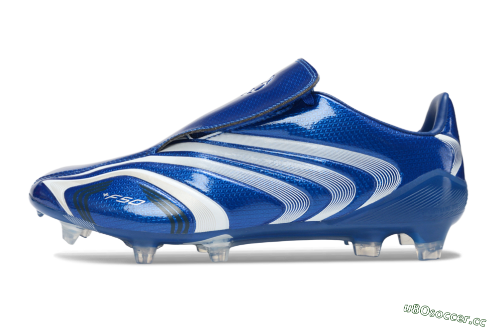 Men's Adidas F50 Elite Laceless FG Firm Ground Low-Tops Football Boots - Blue/Electric Blue/White Flash 0