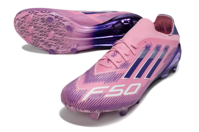 Men's Adidas F50 Elite FG Firm Ground Low-Tops Football Boots - Pink/Vibrant Pink/Dark Purple