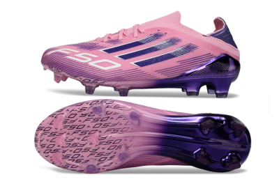 Men's Adidas F50 Elite FG Firm Ground Low-Tops Football Boots - Pink/Vibrant Pink/Dark Purple