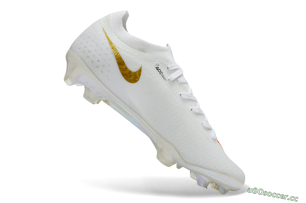 Men's Nike Air Zoom Mercurial Vapor 17 Elite FG Firm Ground Low-Tops Football Boots - White/Neon Orange/Metallic Gold 4