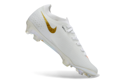 Men's Nike Air Zoom Mercurial Vapor 17 Elite FG Firm Ground Low-Tops Football Boots - White/Neon Orange/Metallic Gold