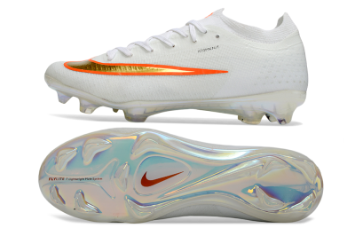 Men's Nike Air Zoom Mercurial Vapor 17 Elite FG Firm Ground Low-Tops Football Boots - White/Neon Orange/Metallic Gold