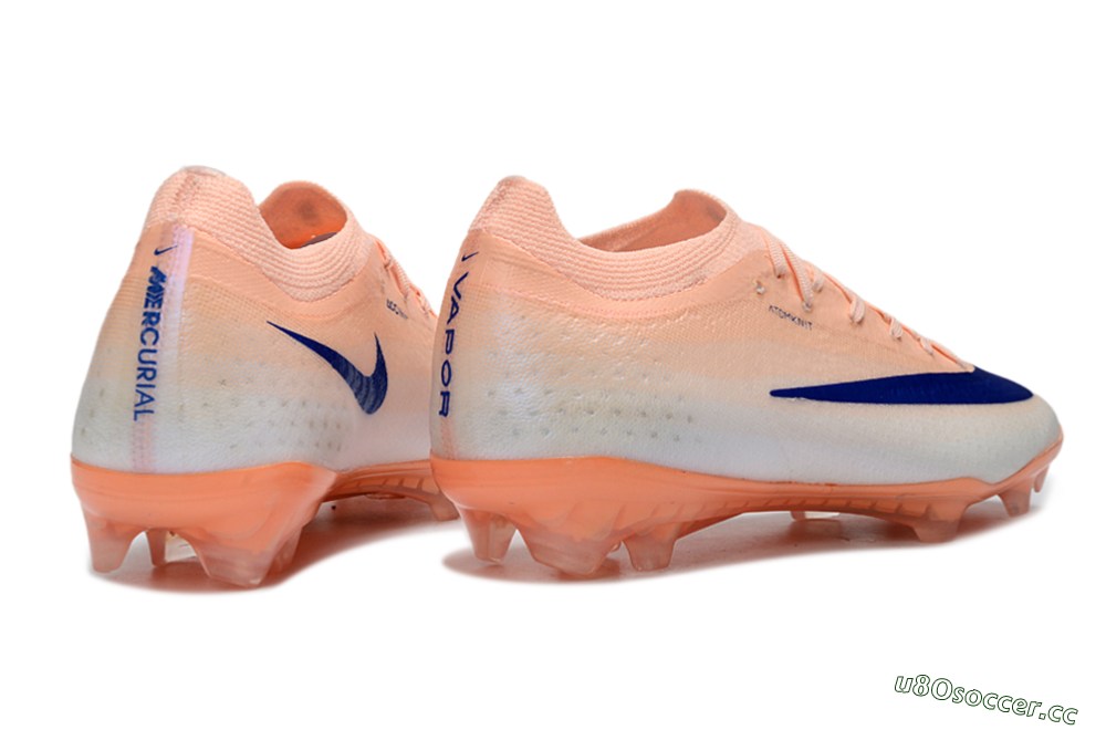 Men's Nike Air Zoom Mercurial Vapor 17 Elite FG Firm Ground Low-Tops Football Boots - Peach/Sky Blue/Light Orange 6