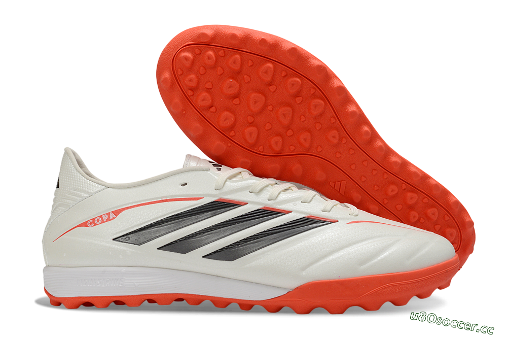 Men's Adidas Copa Pure 4 Elite TF Artificial Turf Low-Tops Football Shoes - White/Fiery Orange/Black 2