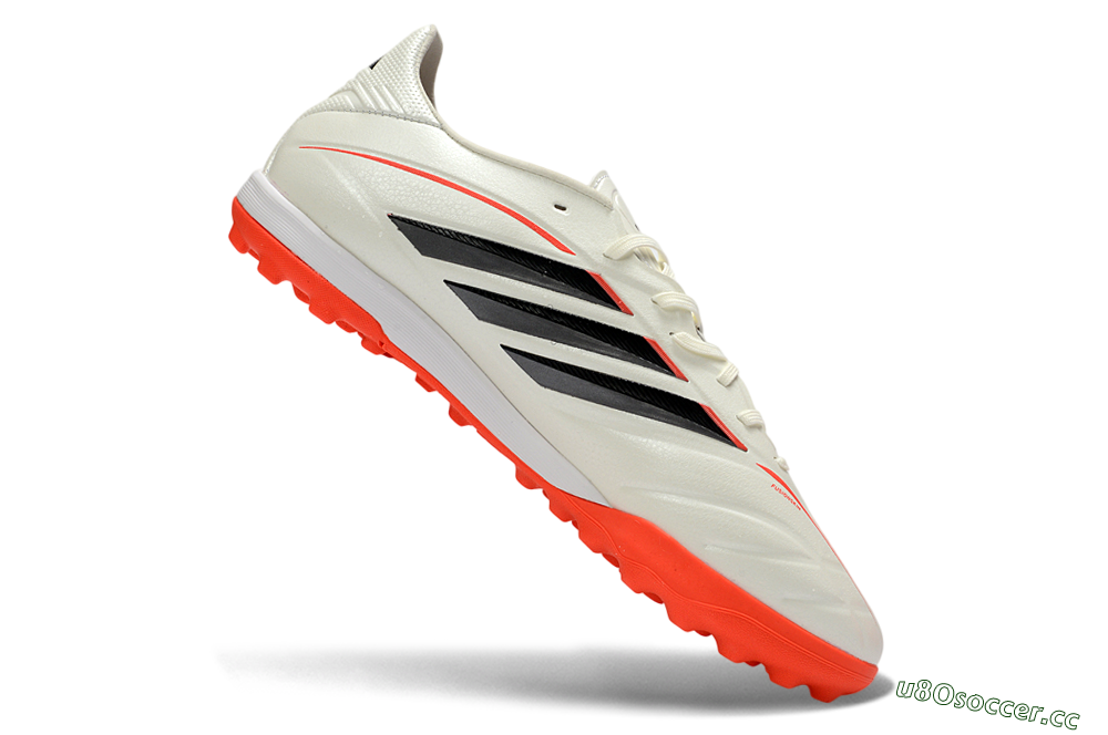 Men's Adidas Copa Pure 4 Elite TF Artificial Turf Low-Tops Football Shoes - White/Fiery Orange/Black 4