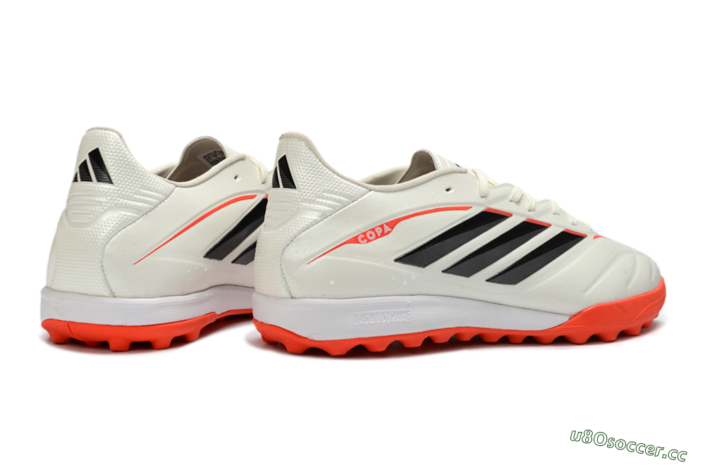 Men's Adidas Copa Pure 4 Elite TF Artificial Turf Low-Tops Football Shoes - White/Fiery Orange/Black 6