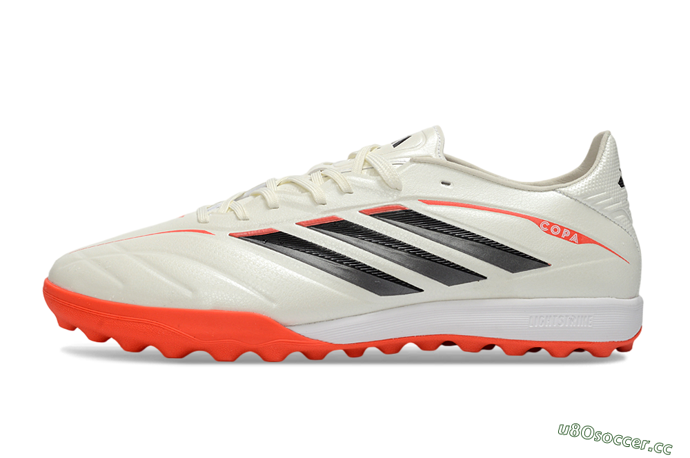 Men's Adidas Copa Pure 4 Elite TF Artificial Turf Low-Tops Football Shoes - White/Fiery Orange/Black 0