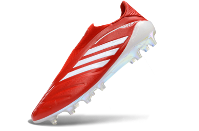 Men's Adidas Copa Pure 4 Elite Laceless FG Firm Ground Low-Tops Football Boots - Red/Bright Scarlet/White