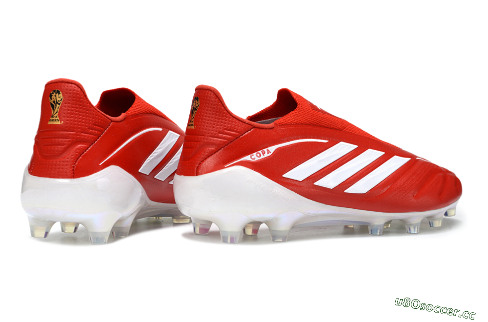 Men's Adidas Copa Pure 4 Elite Laceless FG Firm Ground Low-Tops Football Boots - Red/Bright Scarlet/White 6