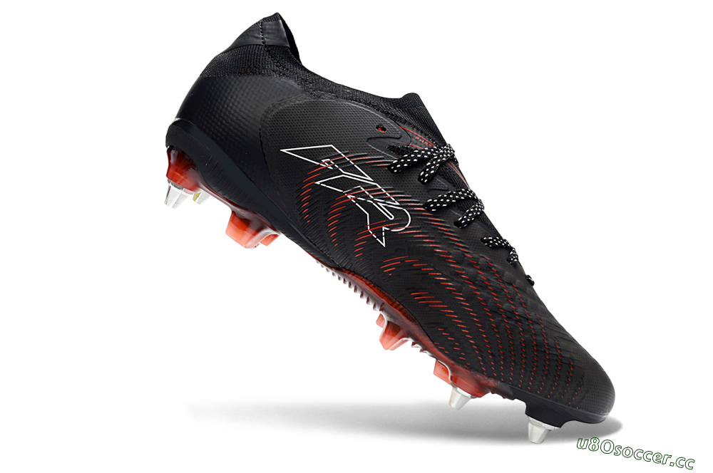Men's Puma Future 8 Ultimate SG Soft Ground Low-Tops Football Boots - Black/Crimson Red/Bright Orange 4